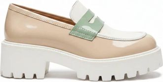 Nero Giardini Womens Vernice Loafer In Cream Green Flat