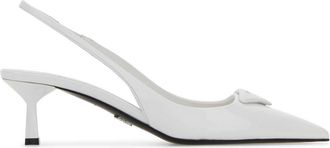 Prada White Leather Pumps