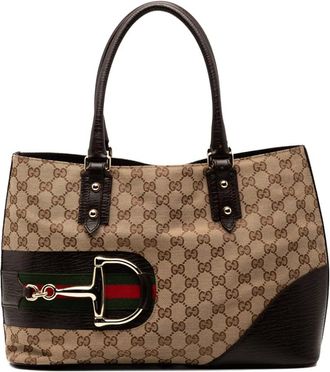 Gucci 2000-2015 GG Canvas Hasler Web tote bag - Marrone