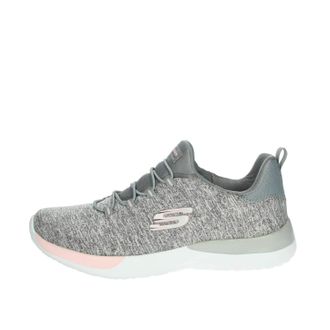 Skechers Womens Dynamight Break-Through Trainers, Gray Mesh/Light Pink Trim, 9 UK