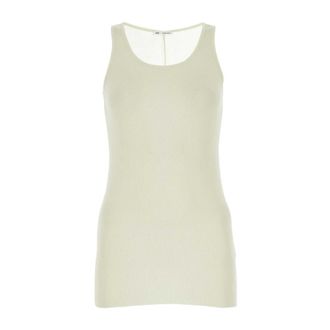 Ami Tops, Dames, Beige, XS, Ivoor Viscose Blend Tank Top