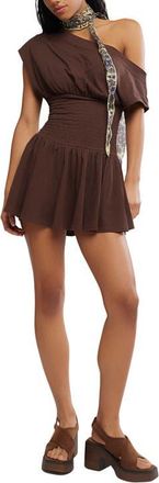 Free People Scorching Hot One-Shoulder Cotton Minidress in Carafe at Nordstrom, Size X-Large