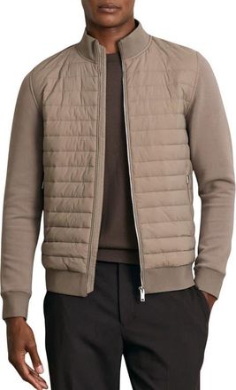 Reiss Freddie Mixed Media Jacket in Taupe Brown at Nordstrom, Size Xx-Large