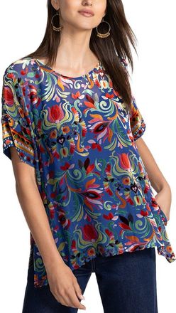 Johnny Was Mariafe Silk-Blend Blouse