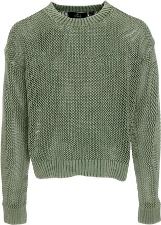 Represent Open Gauge Knit Sweater - Heren - Ronde hals truien - Groen - L - Katoen - Truien & Vesten