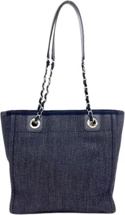 Chanel Pre-owned Tote bag - Dames - Vintage Shopper - Blauw - ONE Size - Vintage