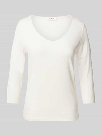 s.Oliver Red Label Regular Fit 3/4-Shirt aus Lyocell-Elasthan-Mix in Weiss, Gr&ouml;&szlig;e 46