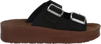 Carrera Zwarte Dubbele Gesp Plateau Sandalen - Dames - Sandalen - Zwart - 39 EU - Schoenen
