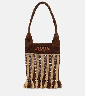 Isabel Marant Praia striped raffia tote bag