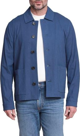Bagatelle Relaxed Fit Linen & Cotton Work Jacket in Indigo at Nordstrom, Size X-Large