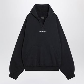 Balenciaga Faded Black Polo Hoodie
