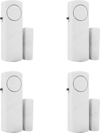 No Brand Alarma - 4 Piezas - Alarma Profesional Para Puertas/ventanas - Conjunto De Alarma Para Ventanas - 90 Db - Sirena - Sirena De Seguridad - Alarma Antirr