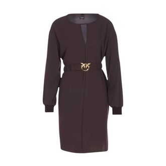 Pinko Pinko - Sfumato Short Dress - Dames - Jurken - Bruin - Maat: M Wol