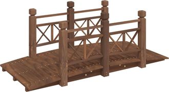 vidaXL Puente De Jard&iacute;n Con Barandillas Madera De Abeto 150x67x56cm Vidaxl