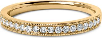 House of Brilliance 14K Gold 1/4 Cttw Round Diamond Milgrain Wedding Band