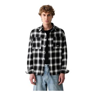 Karl Lagerfeld Checked Shirt - Heren - Casual Overhemden - Zwart - XL - Katoen - Overhemden