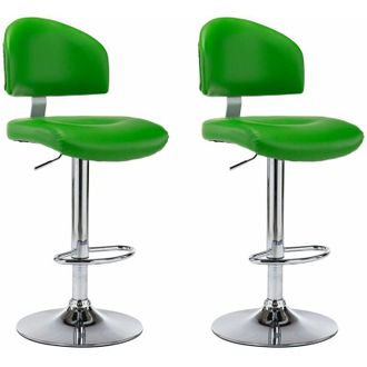 vidaXL Taburetes De Cocina 2 Unidades Cuero Sint&eacute;tico Verde Vidaxl