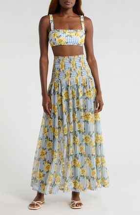 Hutch Smocked Cover-Up Maxi Skirt in Yellow Rose at Nordstrom, Size X-Large