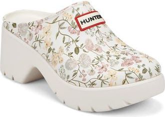 Hunter Anika Floral Waterproof Clog in Ivory at Nordstrom, Size 10