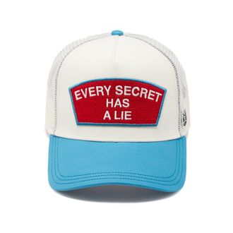 Cult of Individuality Mesh Back Trucker Hat Every Secret Has A Lie In Winter White