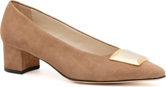 Amalfi By Rangoni Piramide Pointed Toe Pump in Toasted Cashmere Gold Ornament at Nordstrom, Size 7.5