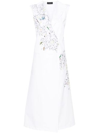 Fabiana Filippi embroidered cotton wrap dress - White