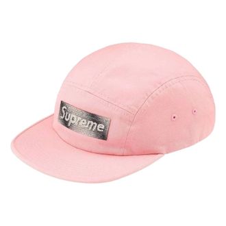 SUPREME FW26 Rhinestone Label Camp Cap Pink SUP-FW26-2021-PNK