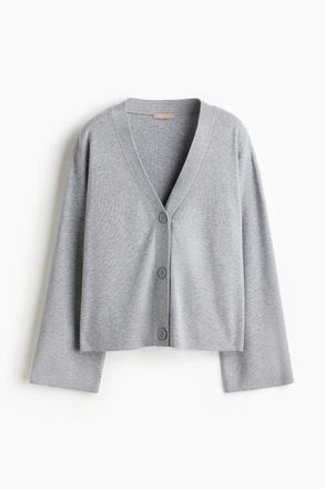 H&M Fine-knit cardigan in Gray Melange at Nordstrom, Size Xx-Large