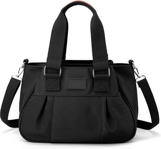 Generic Nylon Tote Bag for Women, Roomy Multiple Pockets Crossbody Bags Casual Ladies Handbag for Daily, Work, College & Travel (black)