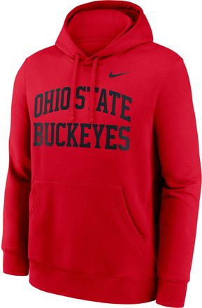 Nike Ohio State Primetime Arched Club Nike Mens College Pullover Hoodie in Red | NKDK65NOH-RDL