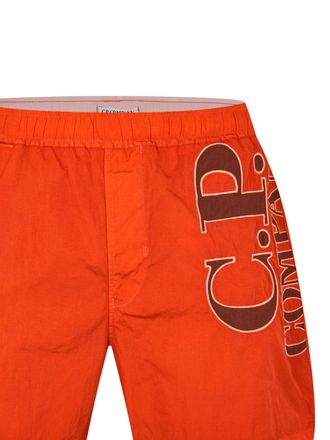 C.P. Company Mens Eco-Chrome R Logo Swim Shorts Orange Clothing > Beachwear