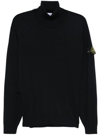 Stone Island Compass Logo Turtleneck Sweater