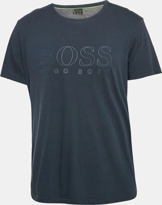 HUGO BOSS Boss By Hugo Boss Blue Logo Print Jersey T-Shirt