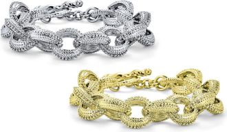 Bling Jewelry Set of 3 Oval Link Bracelets in Multicolor at Nordstrom Rack