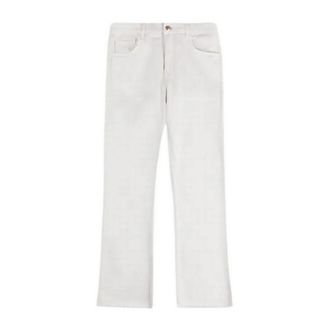 Fay Witte broek - Dames - Flared Jeans - Wit - W25 - Katoen - Jeans