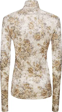 Ganni Floral Print Recycled Polyester Blouse - Multicolor