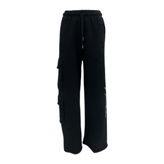 Marcelo Burlon Wide Trousers, female, Black, Size: L 25Icm30050