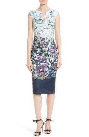 Ted Baker Tiha Floral Print Sheath Dress in Dark Blue at Nordstrom Rack, Size 2