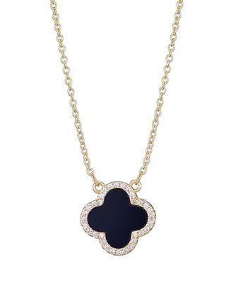 Adornia 14K Plated CZ Clover Necklace