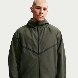 Nike Mens Tech Shori Knit Full-Zip Windrunner Jacket in Green | IF1345-325