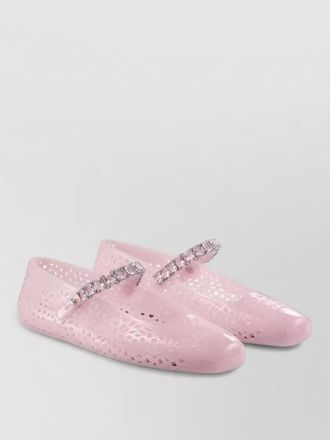 Jimmy Choo London glitter jelly ballerina flats