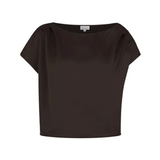 Dante6 Roam Drapey Top - Dames - Blouses & Shirts - Bruin - Maat: 2XL Satijn