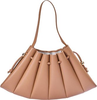Themoir&egrave; Beige Vegan Leren Waaier Ontwerp Schoudertas - Dames - Schoudertassen - Beige - ONE Size - Leer - Tassen