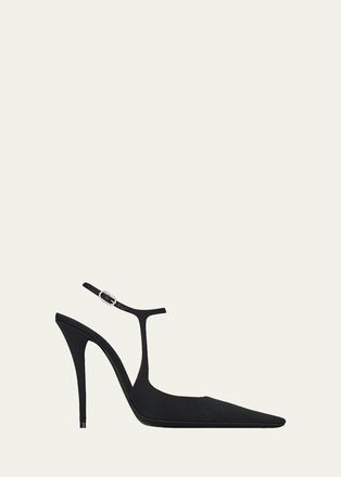 Saint Laurent 110mm Manon Silk Ankle-Strap Pumps
