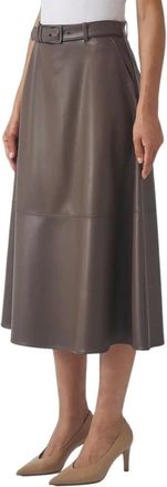 Max Mara Rokken, Dames, Bruin, S, Polyester, Domino Midi Rok