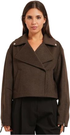 HUGO BOSS Chaqueta Corta de Lana - Jackets - Mujer - Marr&oacute;n - M