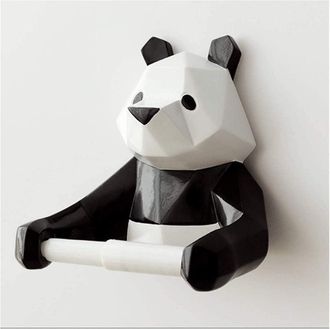OEM Portarrollos De Papel Higi&eacute;nico Geom&eacute;trico Con Dise&ntilde;o De Panda Negro Para Ba&ntilde;o, Decoraci&oacute;n De Pared - Negro