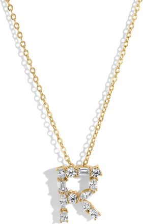 Lili Claspe Letter Pendant Necklace in Gold R at Nordstrom
