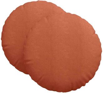 vidaXL Cojines Para Asiento 2 Pcs Rojo Naranja &Oslash; 80 Cm Tela De Pana Vidaxl