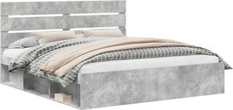 vidaXL Estructura De Cama Concreto 180 X 200 Cm Madera De Pino Macizo Vidaxl